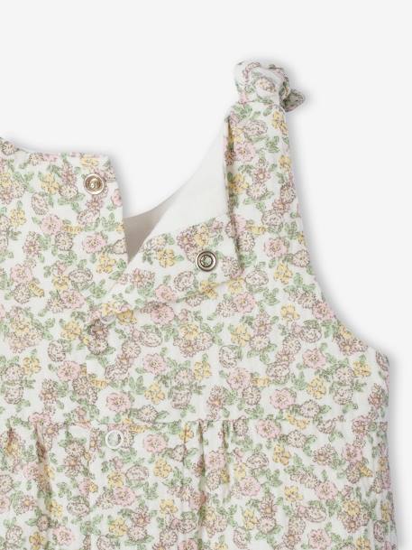 Jumpsuit for Newborn Babies, Embroidery in Cotton Gauze cocoa+ecru+Light Green/Print+pale pink+white 