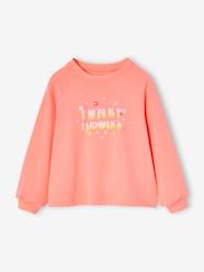 Girls-Girls' slogan t-shirt with puff ink effect