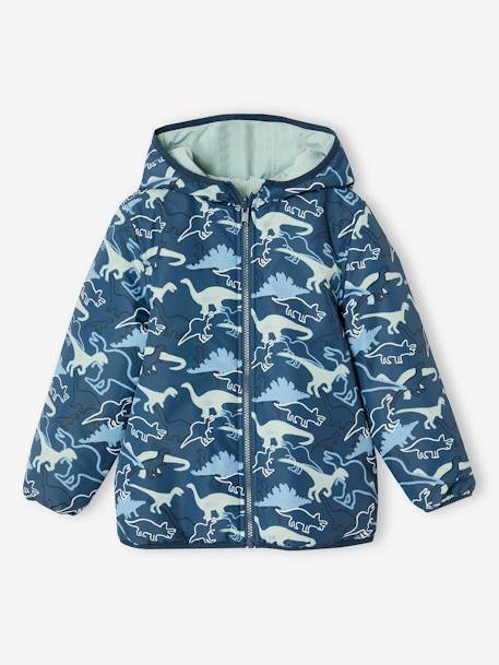 Reversible lightweight puffer jacket for boys ocean blue 