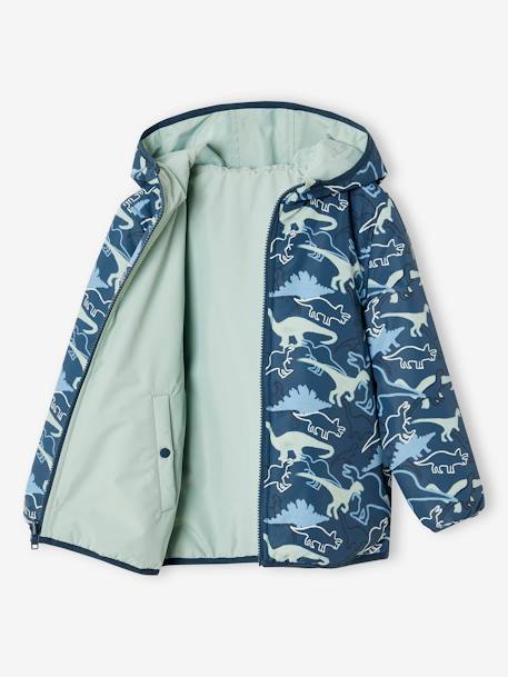 Reversible lightweight puffer jacket for boys ocean blue 