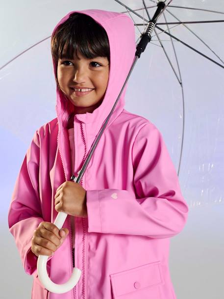 Hooded raincoat for girls rose 