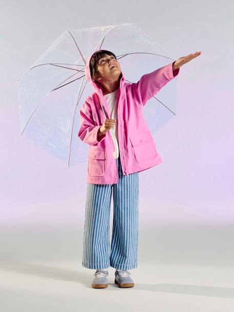 Hooded raincoat for girls rose 