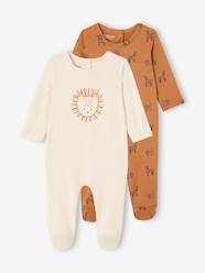 Baby-Pack of 2 Safari baby sleepsuits