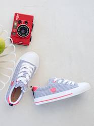 Shoes-Girls Footwear-Trainers-Striped Trainers with Laces & Zip, for Children