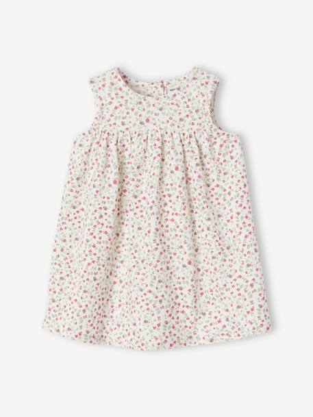 Newborn Floral print dress ecru 