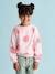 Sweatshirt with Fancy Motifs for Girls grey green+red+rose+vanilla 