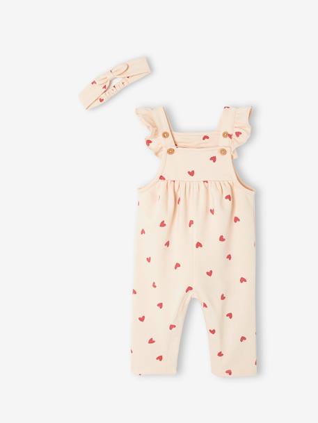 Fleece Dungarees + Headband for Babies vanilla 