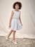 Occasion Wear Dress with Floral Print, for Girls blue+printed pink+printed white 