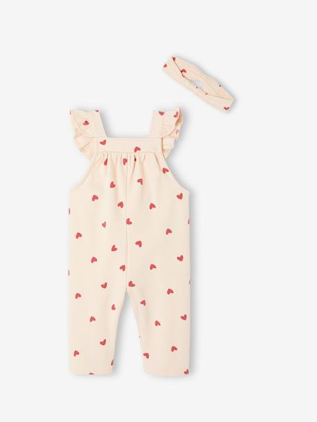 Fleece Dungarees + Headband for Babies vanilla 