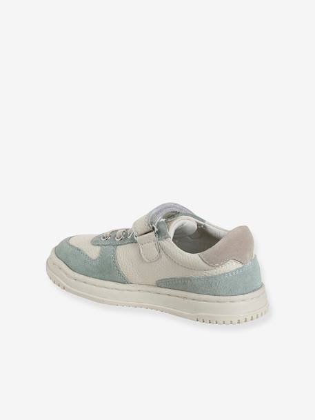 Leather Hook-&-Loop Trainers with Laces, for Children, Designed for Autonomy set green+set white 