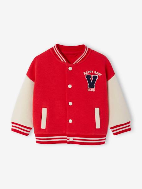 College-Style Jacket in Fleece for Babies red 