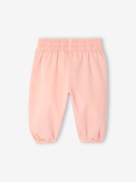 Baby girls' twill trousers pale pink 