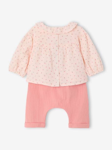 Newborn sleepsuit and trousers set rose 