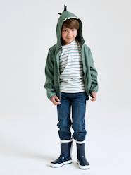 -Straight Cut Denim-Effect Fleece Trousers, for Boys