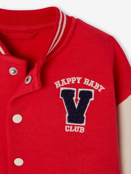 College-Style Jacket in Fleece for Babies red 