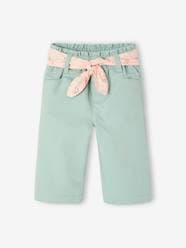 Baby-Wide Leg Trousers with Tie Belt for Babies