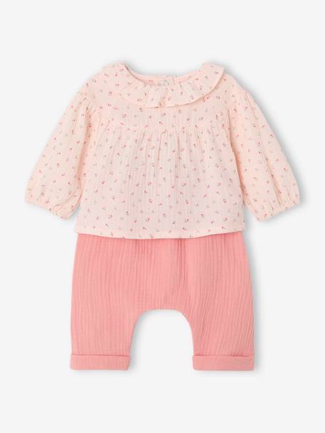 Newborn sleepsuit and trousers set rose 