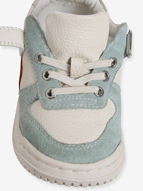 Leather Hook-&-Loop Trainers with Laces, for Children, Designed for Autonomy set green+set white 