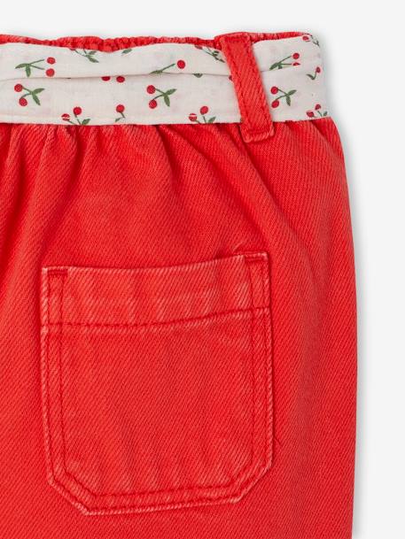 Wide Leg Trousers with Tie Belt for Babies red 