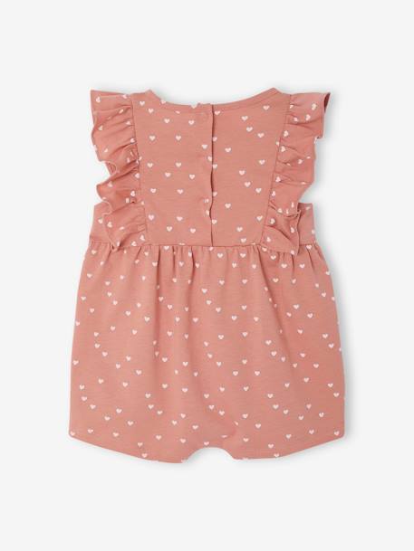 Frill-Sleeved Playsuit for Babies, Basics grey green+rose 