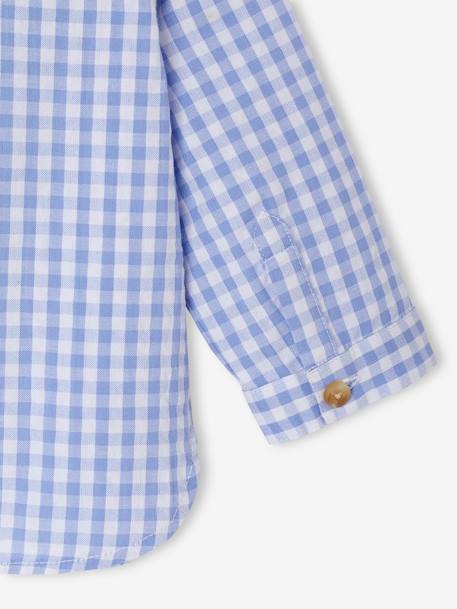 Gingham Seersucker Shirt for Babies chequered blue 