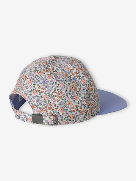 Floral Cap for Girls blue+rose 