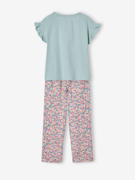 T-Shirt + Trousers Combo for Girls ecru+green+grey blue 