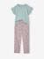 T-Shirt + Trousers Combo for Girls ecru+green+grey blue 