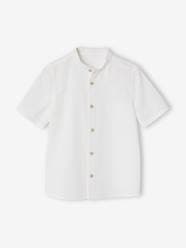 Boys-Linen Shirt with Mandarin Collar for Boys