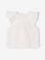 Plain baby blouse with short frilled sleeves ecru 