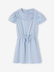 -Girls' dress with English embroidery details