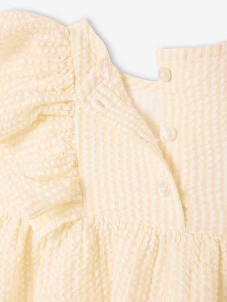 Dress in Seersucker for Babies striped yellow+vanilla 