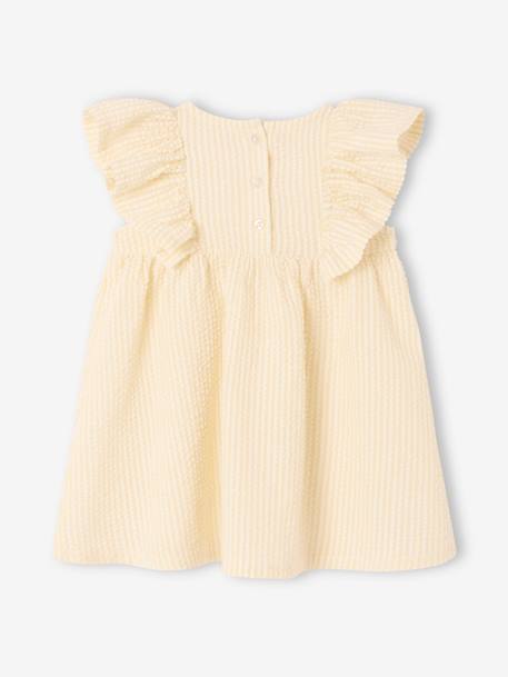 Dress in Seersucker for Babies striped yellow+vanilla 