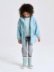 Girls-Coats & Jackets-Hooded Raincoat with Magical Motifs for Girls