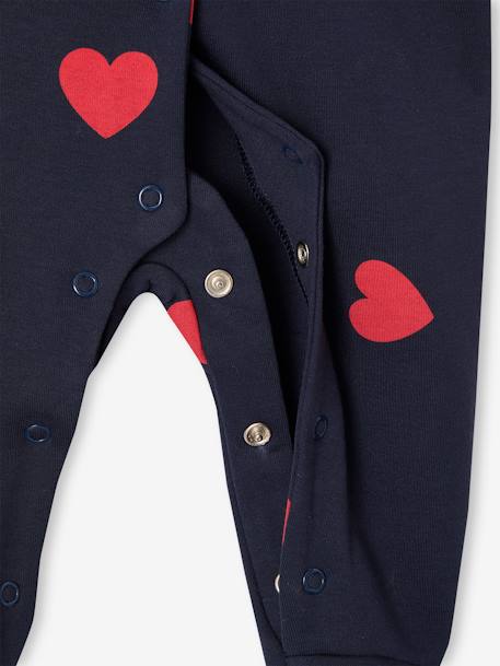 Velour Sleepsuit, 'Mon coeur' by ENVIE DE FRAISE navy blue 