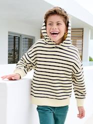 -Striped hooded sweatshirt for boys