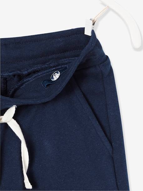 Boys' Fleece Bermuda Shorts BLUE MEDIUM SOLID WITH DESIGN+Dark Blue+pecan nut 