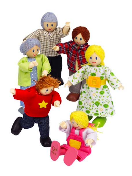 Hape 6-piece Wooden Doll Set Multi 