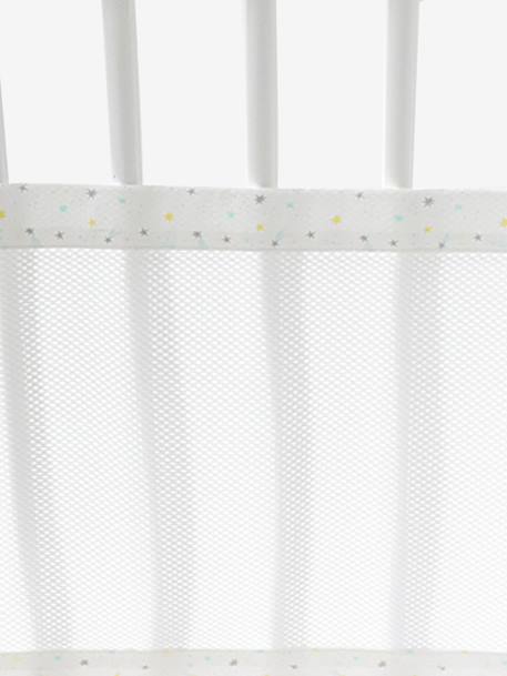 Cot Bumper, Breathable, Night Stars White 