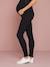 Long Maternity Leggings Black+navy blue 