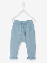 Trousers in Cotton Fleece, for Newborn Babies - light grey, Baby