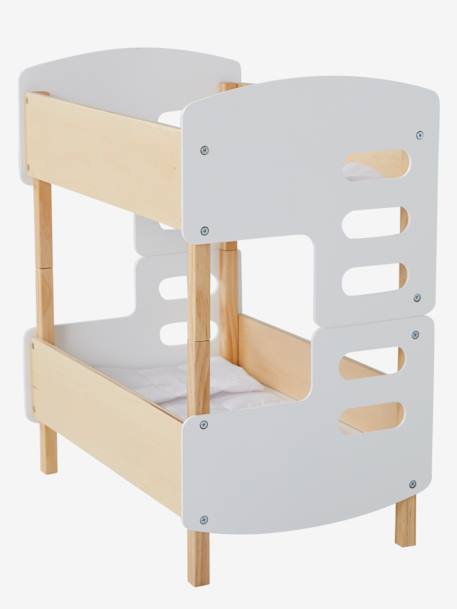 Wooden Bunk Bed for Dolls Light Pink 