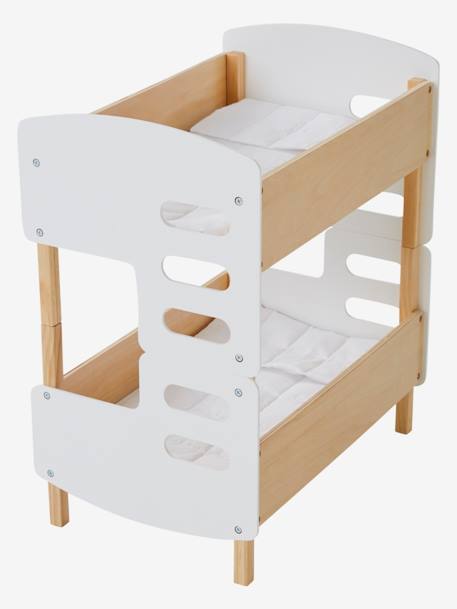 Wooden Bunk Bed for Dolls Light Pink 