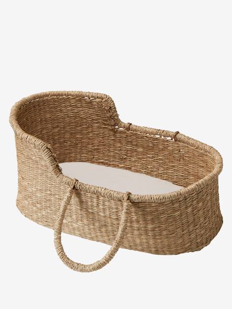 Wicker Carrycot for Baby Doll White 