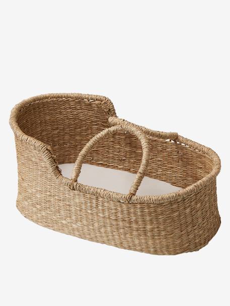 Wicker Carrycot for Baby Doll White 