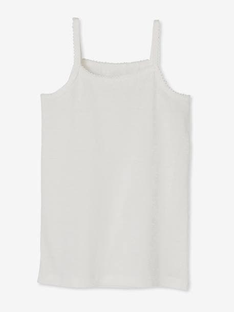 Pack of 4 Girls' Vest Tops White 