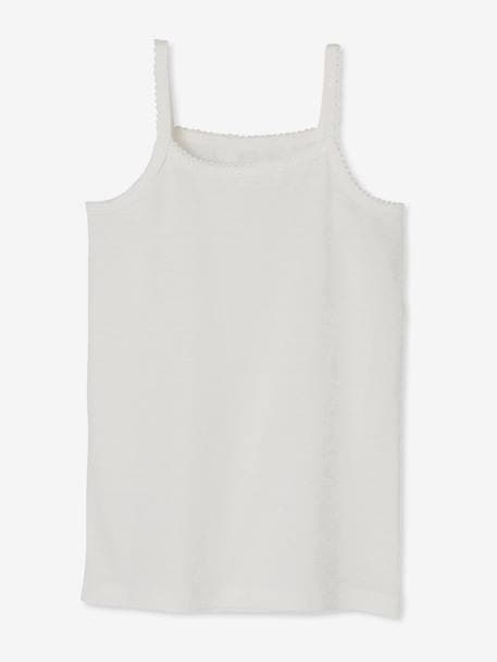 Pack of 4 Girls' Vest Tops White 