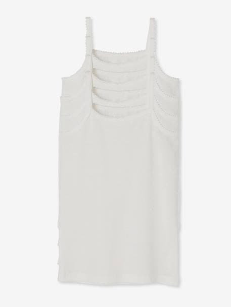 Pack of 4 Girls' Vest Tops White 