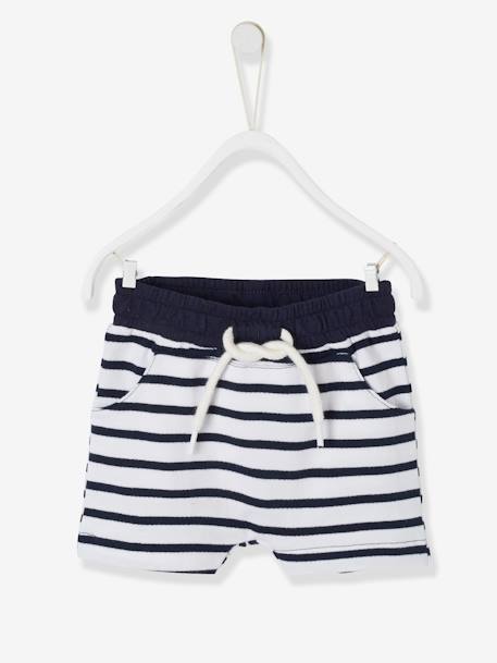 Bermuda Shorts in Fleece for Baby Boys aqua green+BROWN MEDIUM SOLID+Dark Blue+Dark Blue Stripes 