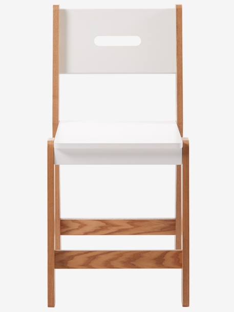 Junior Chair, Seat Height 45 cm, ARCHITEKT LINE Green/Wood+PINK MEDIUM SOLID+Wood/White 